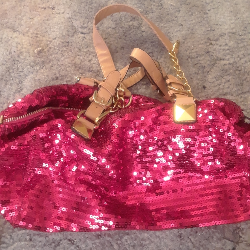 Red sequence purse